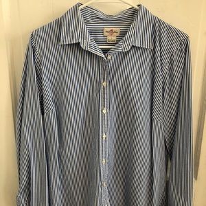 J. Crew french blue striped button-up shirt